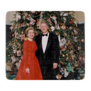 Christmas of US President Bill Clinton & Hillary  Cutting Board