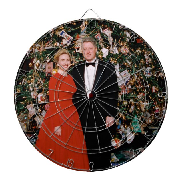 Christmas of US President Bill Clinton & Hillary  Dartboard (Front)