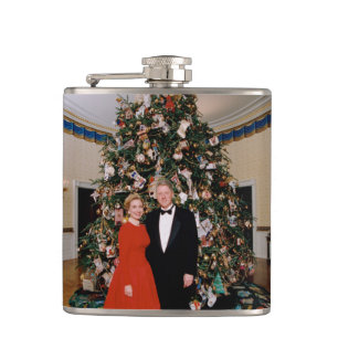 Christmas of US President Bill Clinton & Hillary  Hip Flask