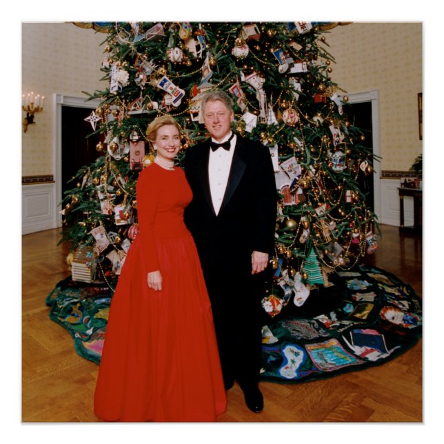 Christmas of US President Bill Clinton & Hillary  Poster (Front)