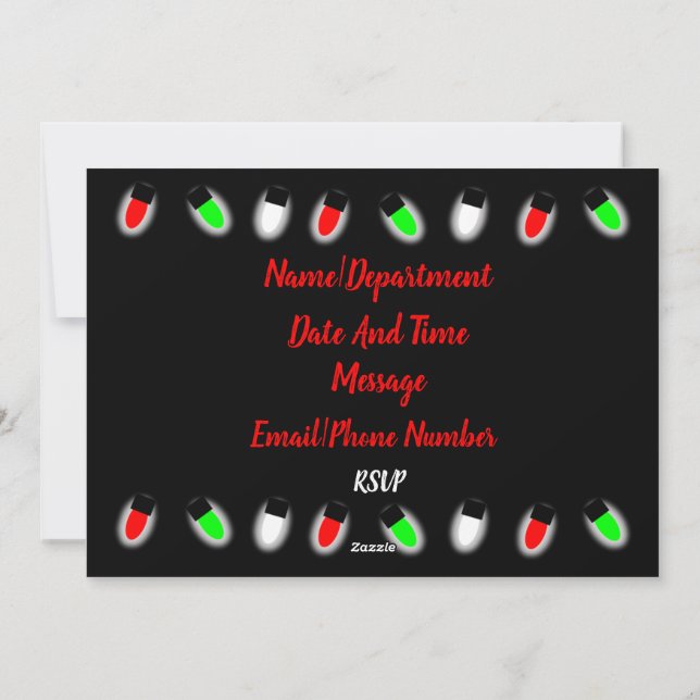 Christmas Office Party Invitation Card (Back)