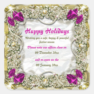 Christmas office premises closed from to peace square sticker