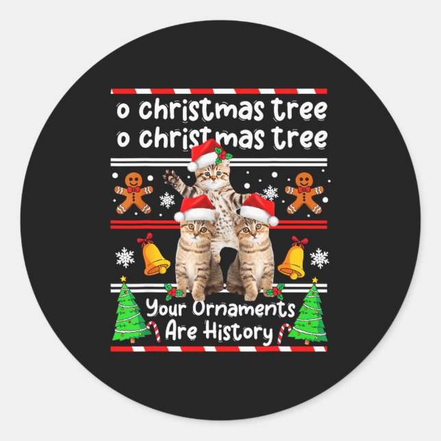 Christmas Oh Christmas Tree Your Ornaments Are His Classic Round Sticker (Front)