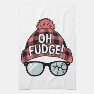 Christmas Oh Fudge Xmas Vacation Funny Holiday Kitchen Towel
