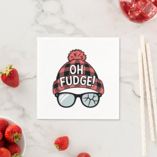 Christmas Oh Fudge Xmas Vacation Funny Holiday Napkin