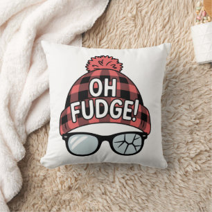 Christmas Oh Fudge Xmas Vacation Funny Holiday  Throw Pillow