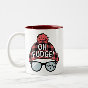 Christmas Oh Fudge Xmas Vacation Funny Holiday Two-Tone Coffee Mug