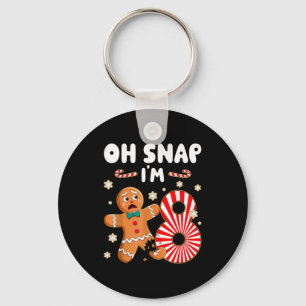 Christmas Oh Snap 8 Year Old Gingerbread Man 8th B Keychain