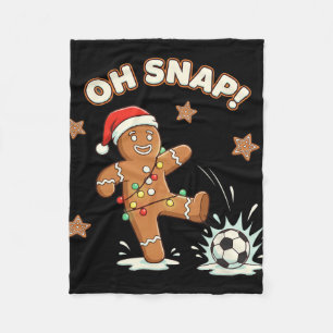 Christmas Oh Snap Gingerbread Soccer Funny Xmas Ho Fleece Blanket
