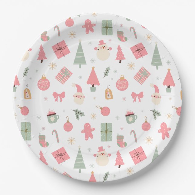 Christmas Oh What Fun First Birthday  Paper Plate (Front)