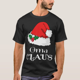 Christmas Oma Claus Matching Pajama Santa Hat X-ma T-Shirt