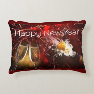 **CHRISTMAS ON BACK** **NEW YEAR ON FRONT** ACCENT PILLOW