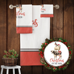 Christmas on the Farm Barnyard Animal Bath Towel Set