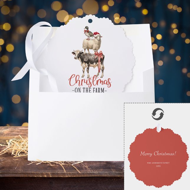 Christmas on the Farm Barnyard Animal Ornament Card (Creator Uploaded)