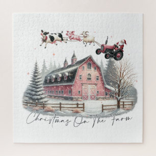 Christmas on the Farm,Merry Christmas Jigsaw Puzzle