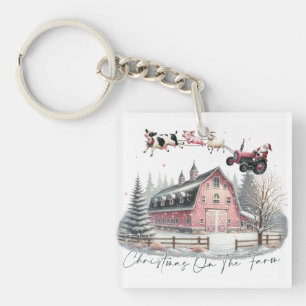 Christmas on the Farm,Merry Christmas Keychain