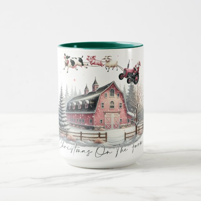 Christmas on the Farm,Merry Christmas Mug (Center)