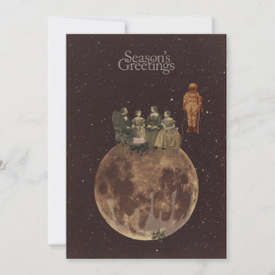 Christmas on the moon holiday card