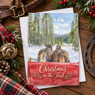 Christmas on the Trail Equestrian Winter Holiday Card