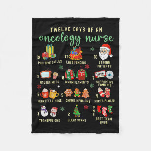 Christmas Oncology Rn Nurse 12 Days Of An Oncology Fleece Blanket