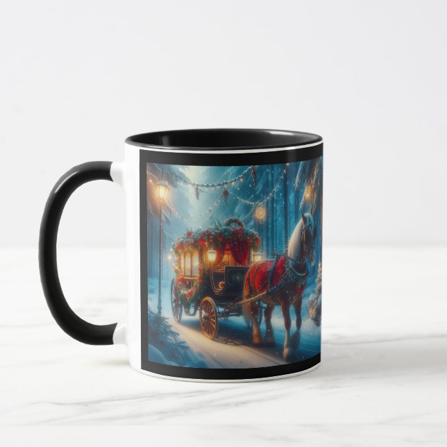 Christmas One Horse and Carraige ride Mug (Left)