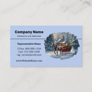 Christmas One-horse Sleigh Santa Business Card