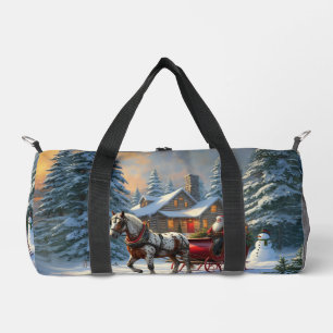 Christmas One-horse Sleigh Santa Duffle Bag