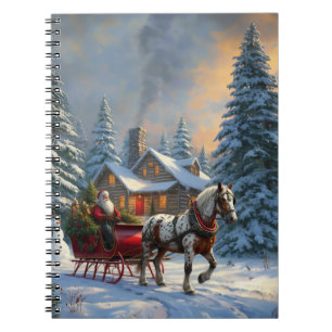 Christmas One-horse Sleigh Santa Notebook