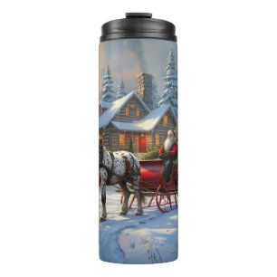 Christmas One-horse Sleigh Santa Thermal Tumbler