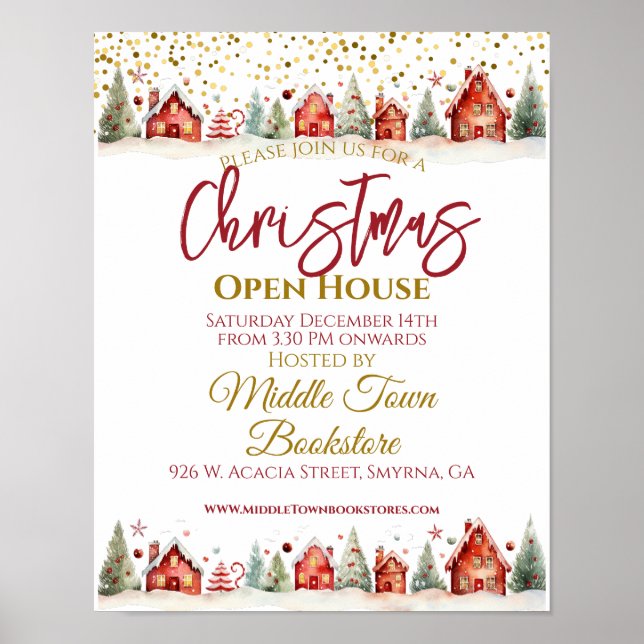 Christmas Open House Business Poster (Front)