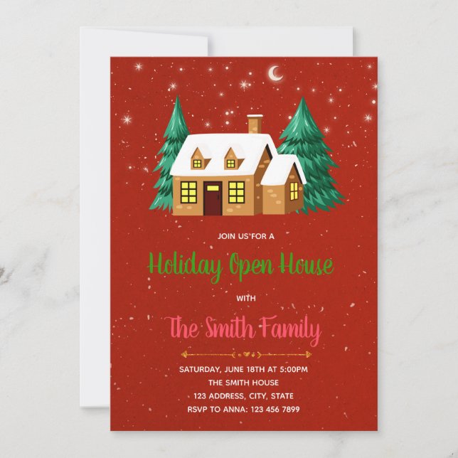 Christmas open house party invitation (Front)