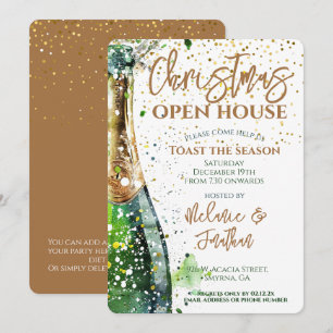 Christmas Open House Toast The Season Party Invitation