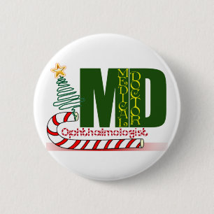 CHRISTMAS OPHTHALMOLOGIST 2 INCH ROUND BUTTON