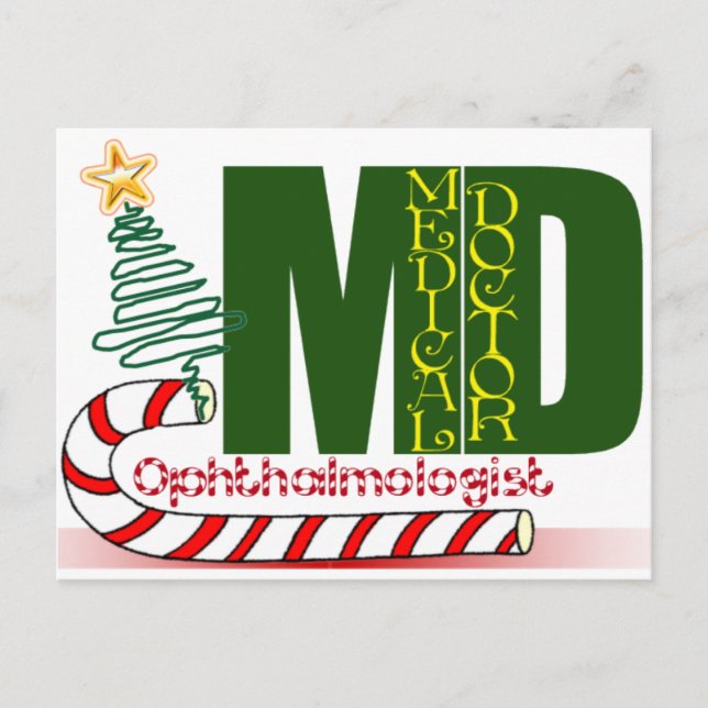 CHRISTMAS OPHTHALMOLOGIST HOLIDAY POSTCARD (Front)