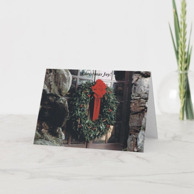 Christmas or Holiday Card with Wreath (Front)