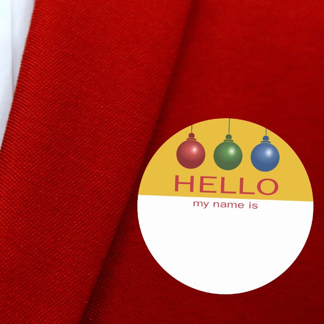 Christmas or Holiday Party Hello Name Tag (Creator Uploaded)