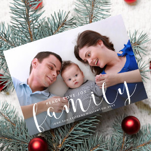 Christmas or New Years Happy Holiday Family Photo Card