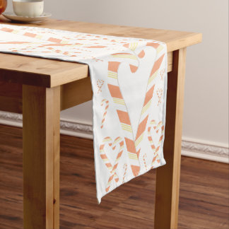 Christmas Orange Candy Cane Table Runner