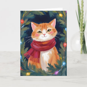 Christmas Orange Cat Festive Pet Holiday Card