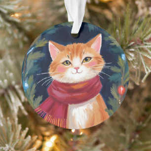 Christmas Orange Cat Festive Pet Ornament