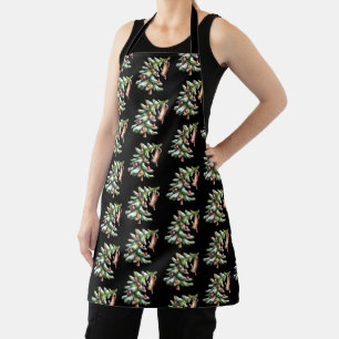 Christmas Orange Cat Tree Cats Lover Family Xmas Apron