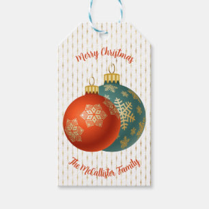 Christmas Orange Ornaments Gift Tag