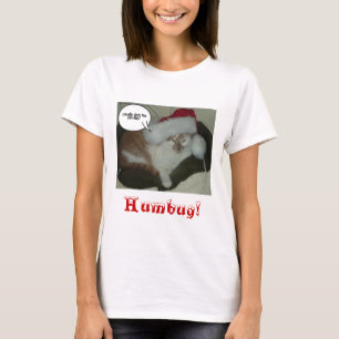 Christmas Orange Tabby Cat Humbug T-Shirt