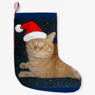 Christmas Orange Tabby Cat Small Christmas Stocking