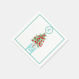 Christmas Orange tree Topiary Chinoiserie   Napkin