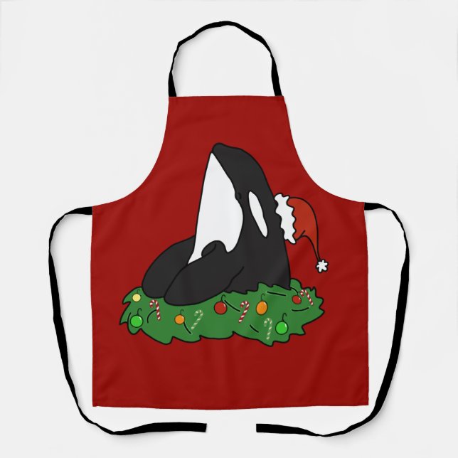 Christmas Orca Killer Whale   Apron (Front)