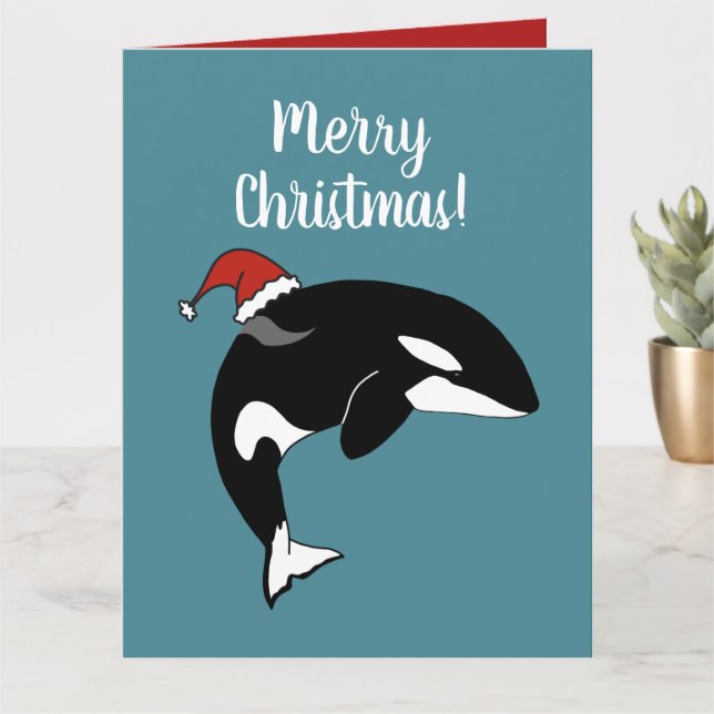 Christmas Orca Killer Whale Card (Small Plant)