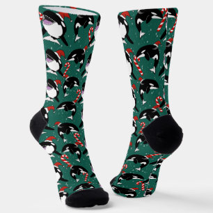 Christmas Orca Killer Whale  Socks