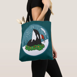 Christmas Orca Killer Whale Tote Bag