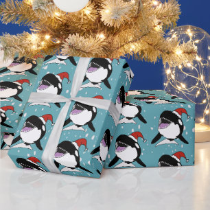 Christmas Orca Killer Whale Wrapping Paper
